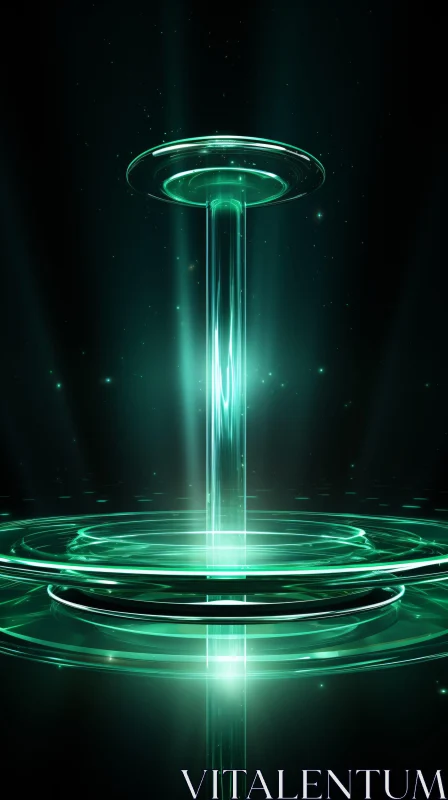 Glowing Green Geometric Art