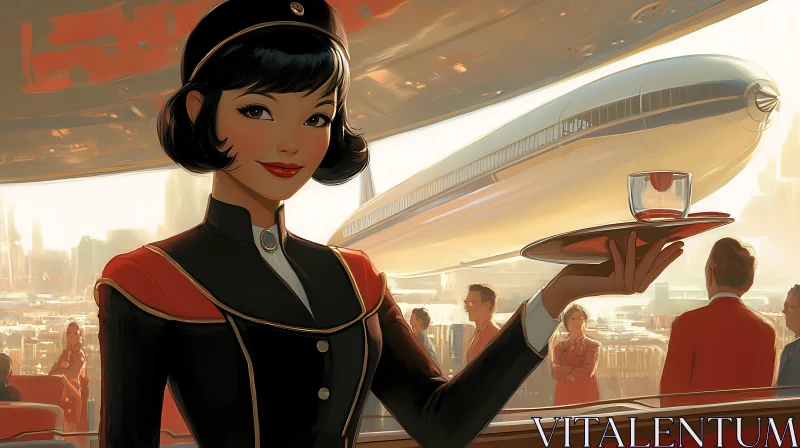 AI ART Vintage Air Terminal Scene