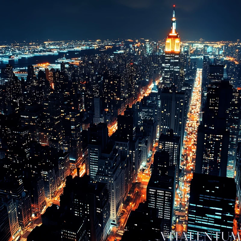 Urban Nightlife with Sparkling City Lights