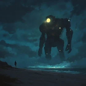 Colossal Robot at Night