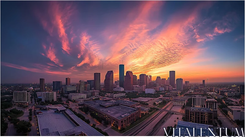 Urban Skyline during Sunset