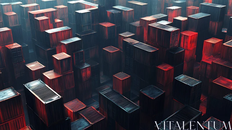 Industrial Shipping Container Art AI Image
