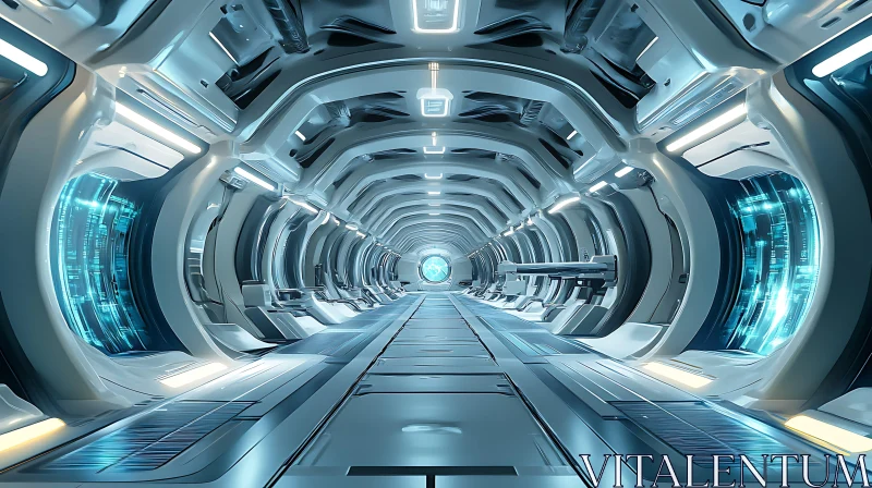 AI ART Sleek, High-Tech Futuristic Corridor Interior