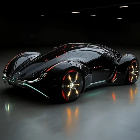 Sleek High-Tech Black Car Design