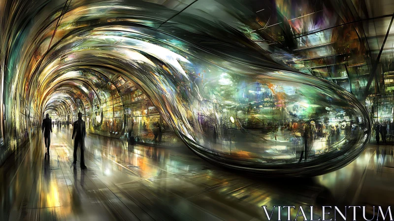 AI ART Ethereal Tunnel Scene with Modern Ambiance