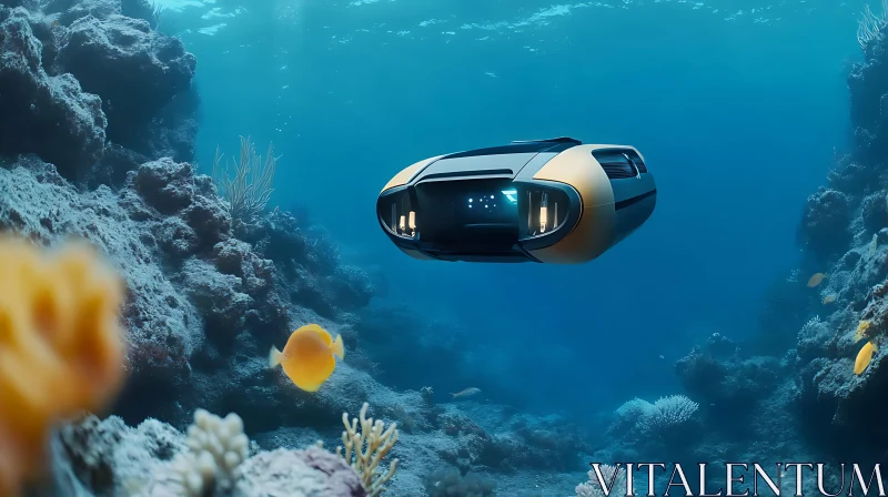 AI ART Marine Technology with Underwater Drone