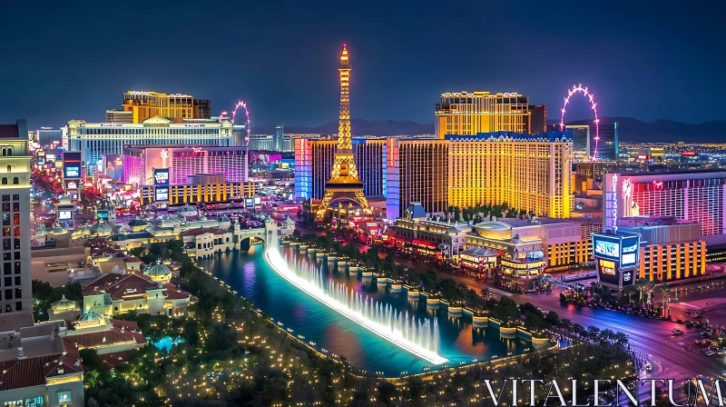 Las Vegas Cityscape at Night AI Image