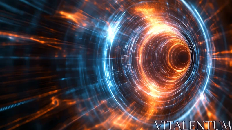 Spiral Vortex with Vivid Light Patterns AI Image