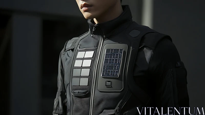 Advanced Solar-Powered Wearable Tech Jacket AI Image