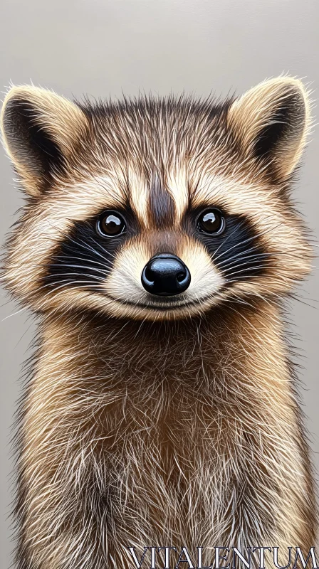 Wild Raccoon Close-Up AI Image