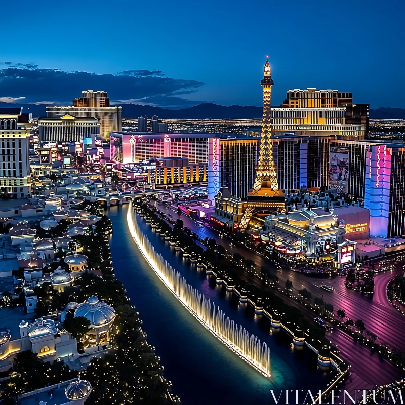 Mesmerizing Las Vegas Skyline at Night AI Image