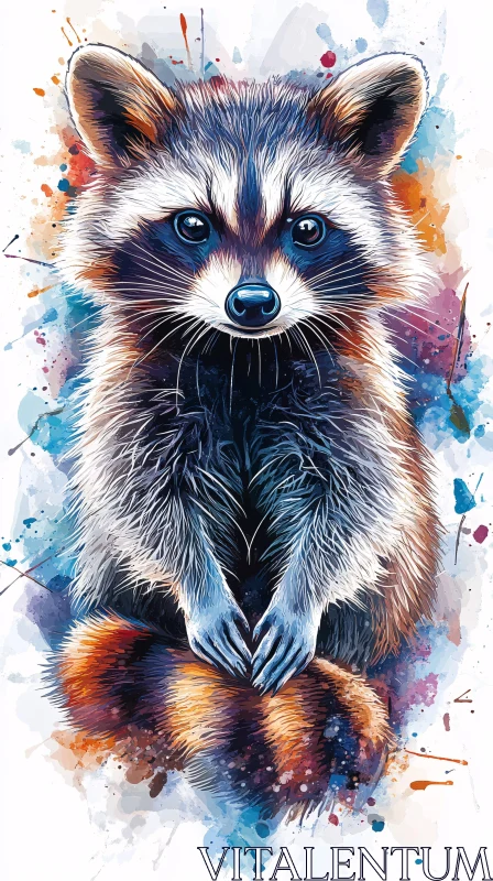 AI ART Colorful Raccoon Art