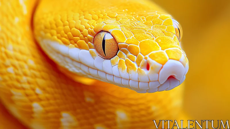 AI ART Detailed Yellow Snake Portrait