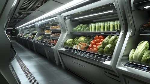 Advanced Market Display with Fresh Vegetables