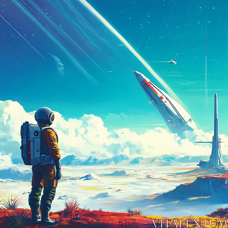 Futuristic Space Exploration Scene AI Image