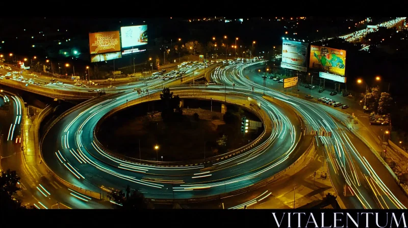 AI ART City Night Traffic Light Trails