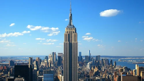 New York City Urban Landscape with Tall Skyscraper