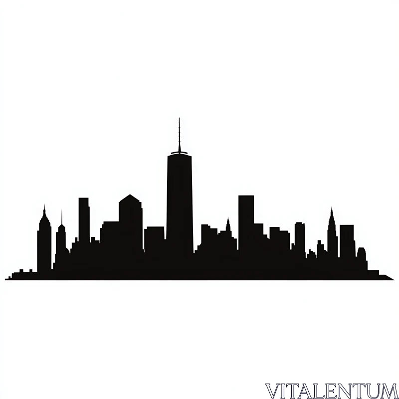 AI ART Urban Cityscape Silhouette