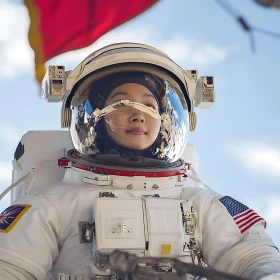 Astronaut Portrait with Reflective Helmet