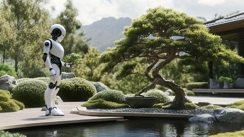 Robot Meditating in Nature