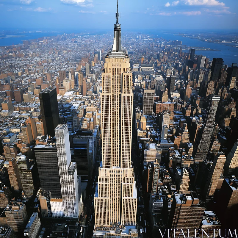 Skyscraper Towering Above Metropolis AI Image