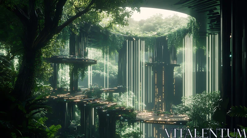 AI ART Modern Architecture in a Verdant Forest