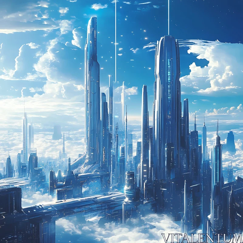 AI ART Advanced Metropolis Set in the Clouds