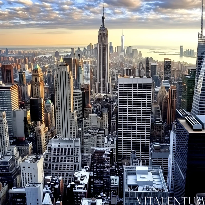 City View Featuring Prominent Skyscrapers AI Image