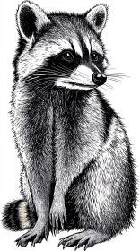 Raccoon Illustration Sketch