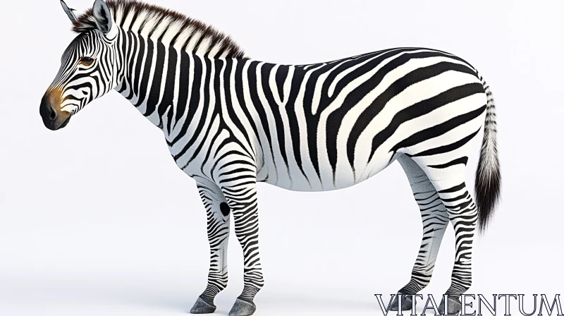 Elegant Zebra Portrait AI Image