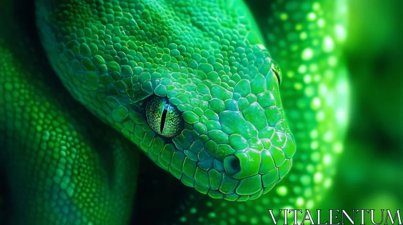 Intricate Snake Scales and Eyes AI Image