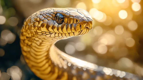 Radiant Snake in Sunlit Glow