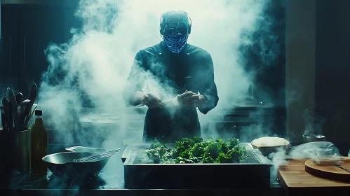 Cyborg Cooking Scene