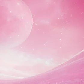 Fantasy Pink World with Dreamlike Terrain