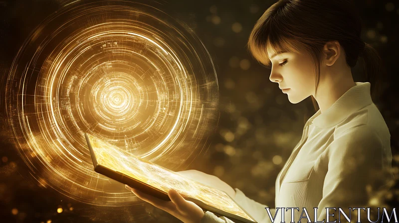 Futuristic Book of Light AI Image