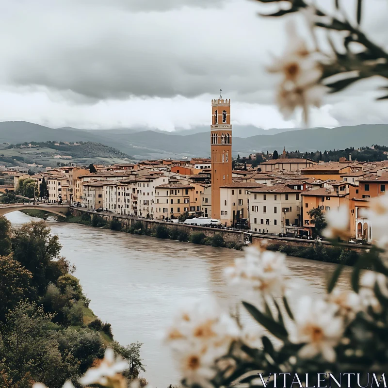 Historic City by the River AI Image