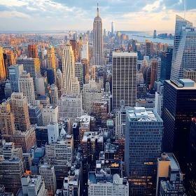 Urban Cityscape with Skyscrapers at Dusk