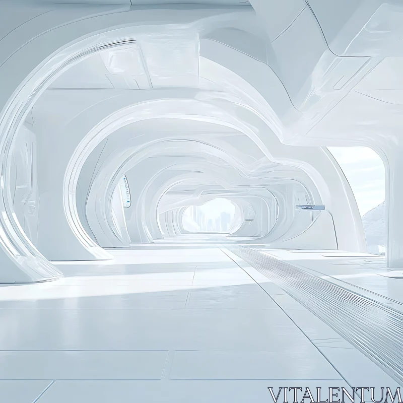 Sleek and Modern Futuristic Corridor AI Image