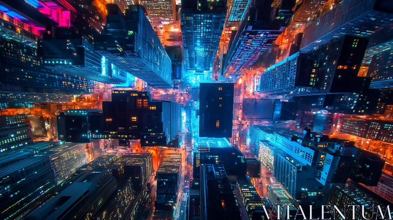 AI ART Breathtaking Urban Night Scene from Above