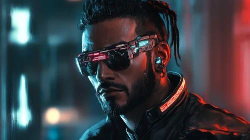 Dystopian Neon Glasses Portrait