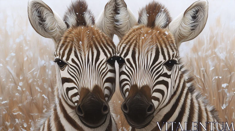 AI ART Zebra Duo in Field