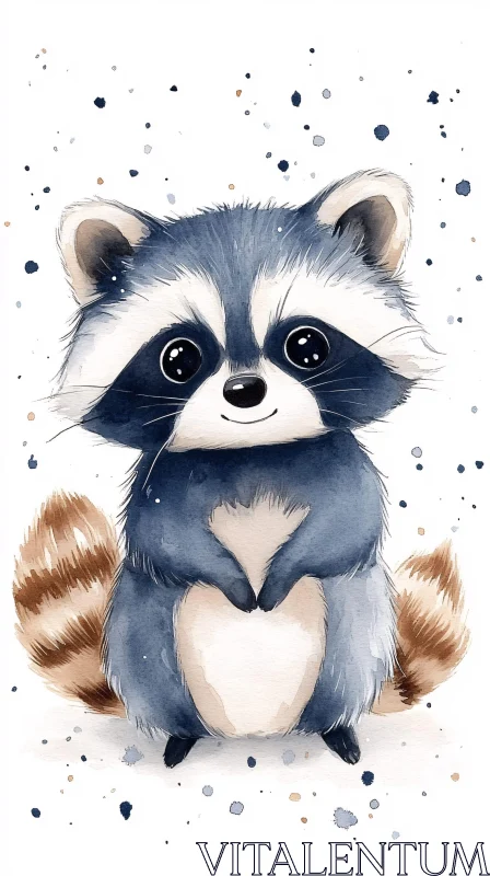 AI ART Cute Raccoon Painting