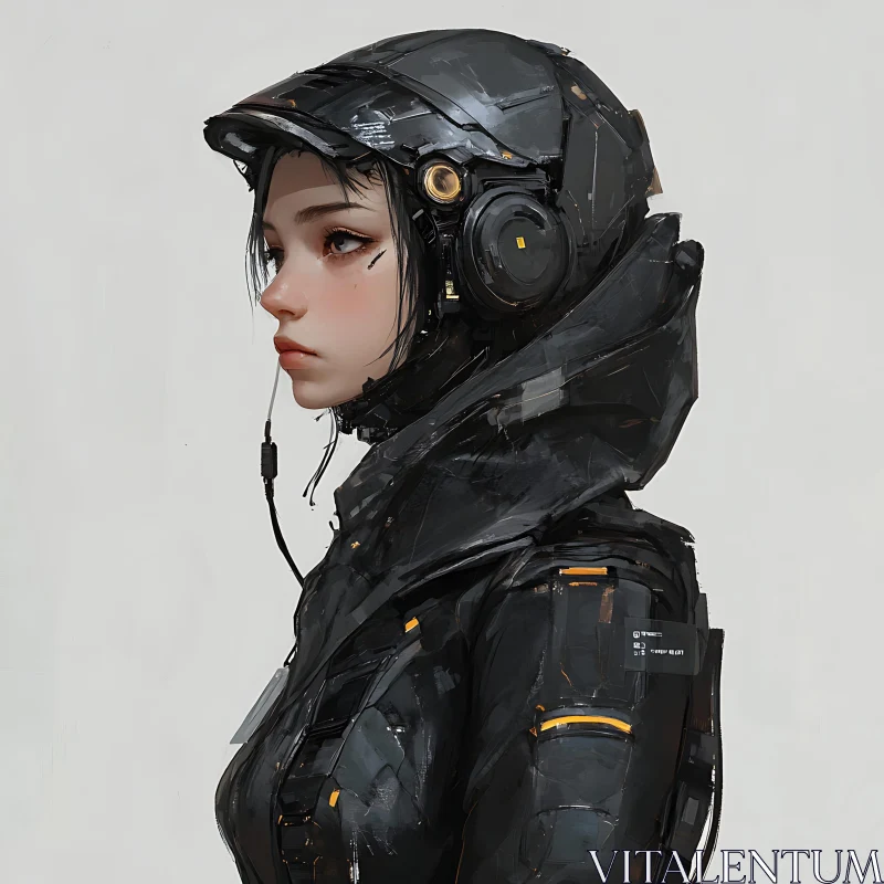 Advanced Tech Cyborg in Black Armor