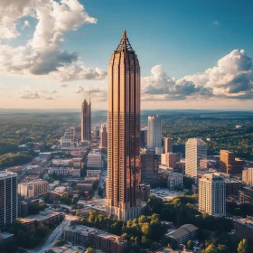 Majestic Skyscraper Rising Above City Skyline