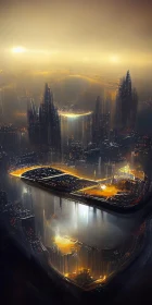 Ethereal Futuristic City at Night