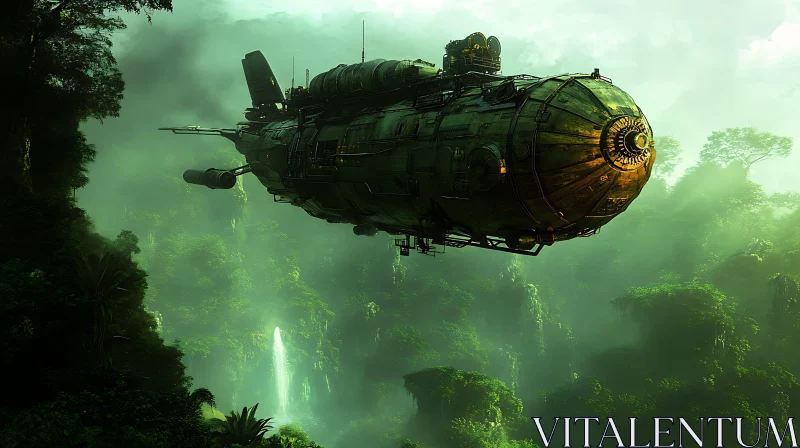 Advanced Spaceship Over Forest