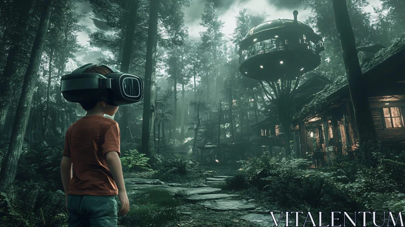 Virtual Reality Adventure in the Forest AI Image