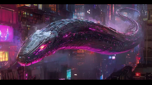 Cyberpunk Beast in Neon-Lit Metropolis