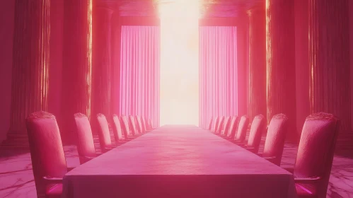 Luxurious Hall in Pink Hues