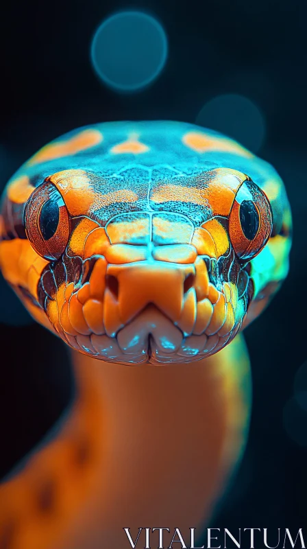 Snake Close-Up in Vivid Colors AI Image